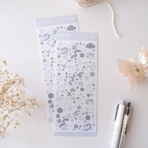 Light Grey | Mini Sticker Sheet | Aesthetic Stickers | Tiny Stickers | Planner Deco | Journal Stickers