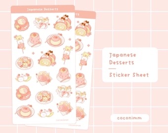 Japanese Desserts | Cute Sticker Sheet | Cute Stickers | Planner Stickers | Journaling Stickers