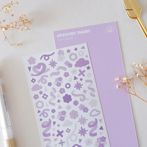 Amethyst Shades | Mini Sticker Sheet | Aesthetic Stickers | Tiny Stickers | Planner Deco | Journal Stickers