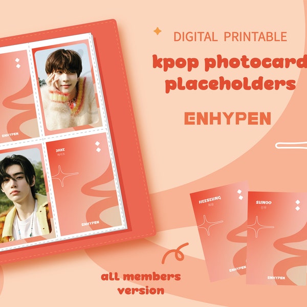 Enhypen | Digital Kpop Photocard Binder Placeholder | Fillers | Divider Printable | Instant Download