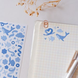 Aquarium | Mini Sticker Sheet | Aesthetic Stickers | Tiny Stickers | Planner Deco | Journal Stickers