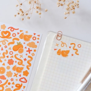 Orange | Mini Sticker Sheet | Aesthetic Stickers | Tiny Stickers | Planner Deco | Journal Stickers