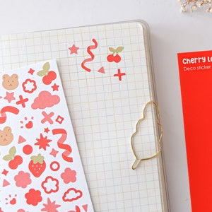 Cherry Love | Mini Sticker Sheet | Aesthetic Stickers | Tiny Stickers | Planner Deco | Journal Stickers