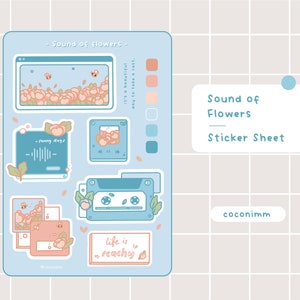 Sound of flowers | Sticker Sheet | Flower Sticker | Journal Stickers | Aesthetic Stickers