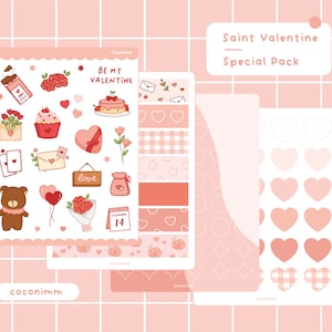 Valentinstag | Sonderpackung | Matte Stickerbögen |  Sticker Bundle | Süße Sticker | Planer Sticker Set