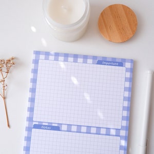 Blue Grid A5 | Memo Pads | Note Paper | Desk Organizer | Scrapbook Paper | Cute Stationery