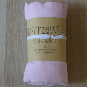 Pink Muslin Swaddle blanket, Baby girl swaddle, Bamboo muslin swaddle, baby blankets, stroller blanket, newborn swaddle, muslin wrap