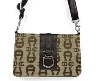 Etienne Aigner Vintage 90s Monogram Canvas Wallet Bag Crossbody