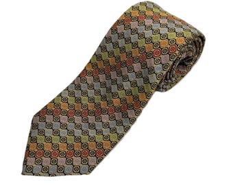 La Vita di Moda Vintage Italian Silk Tie 1990s Wide Geometric Necktie