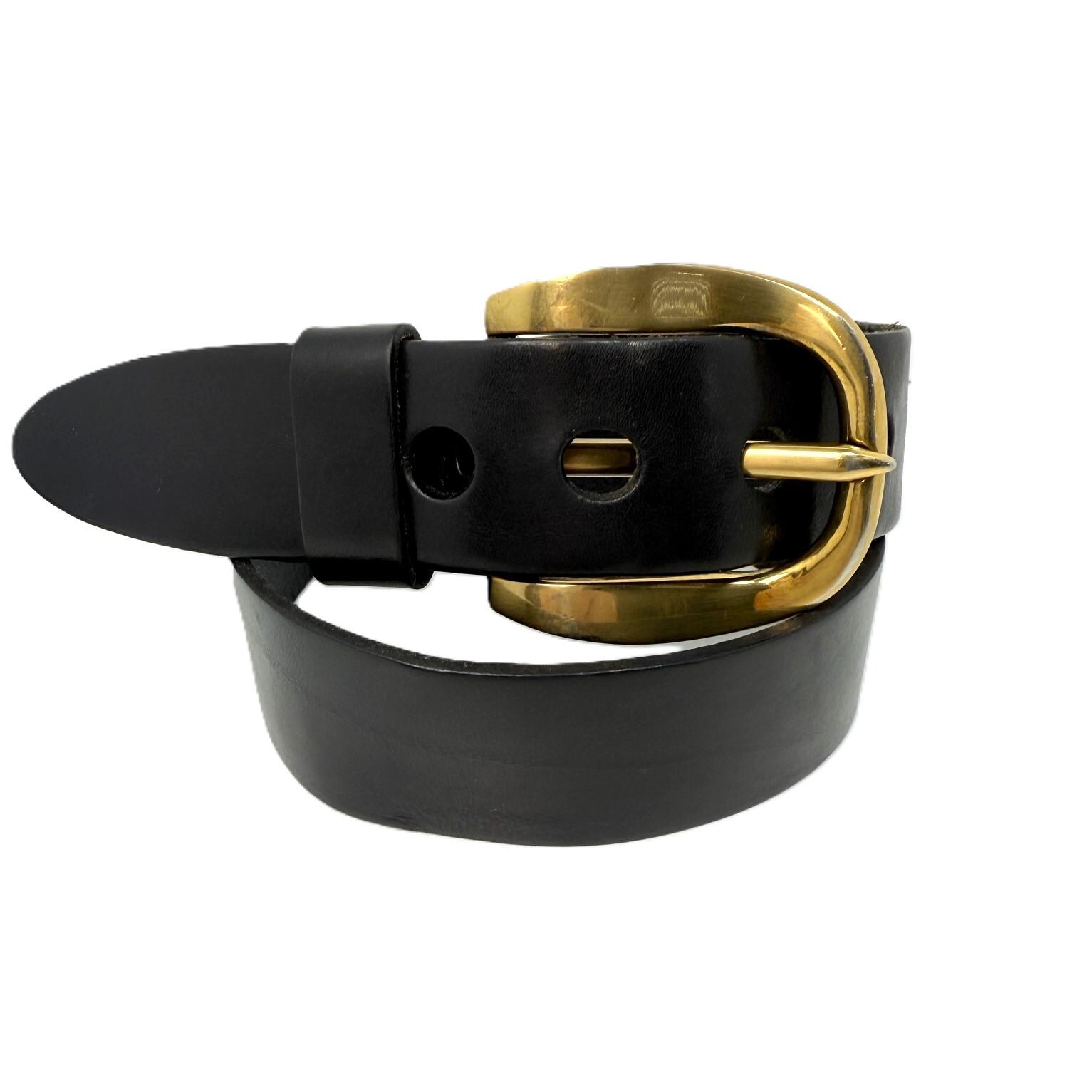 Vintage Y2K Dolce & Gabbana Black Leather Belt w Giant Mirrored Buckle 85 CM Deerskin-print calfskin belt with logo print in Black for  main image 2