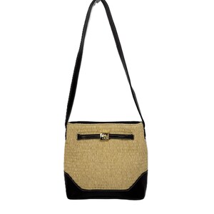 Sac Vintage Etienne Aigner En Cuir Et Paille - Multiple Poches, Couleur Marron, épaule