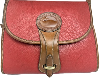 Dooney & Bourke Vintage AWL Red Leather Crossbody Bag USA
