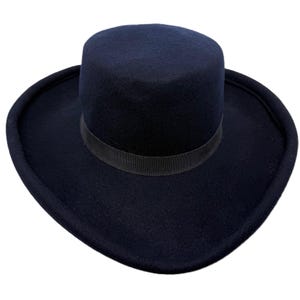 Vintage Bollman Doeskin Wool Felt Fedora: Wide Brim Navy  display picture 1