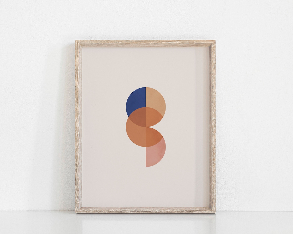 Neutral Semi Circles Printable Wall Art Blue Circle Etsy UK