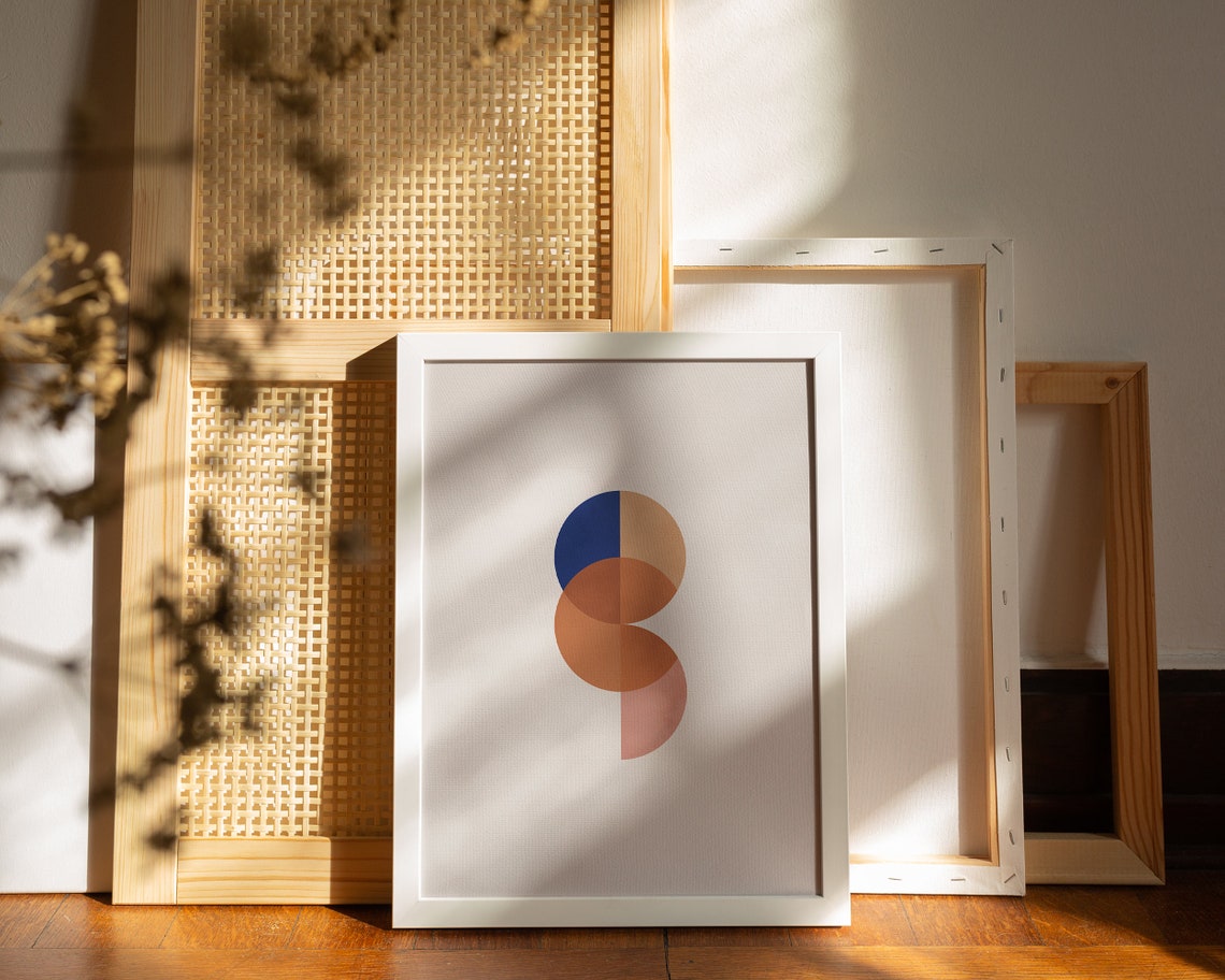 Neutral Semi Circles Printable Wall Art Blue Circle Etsy UK