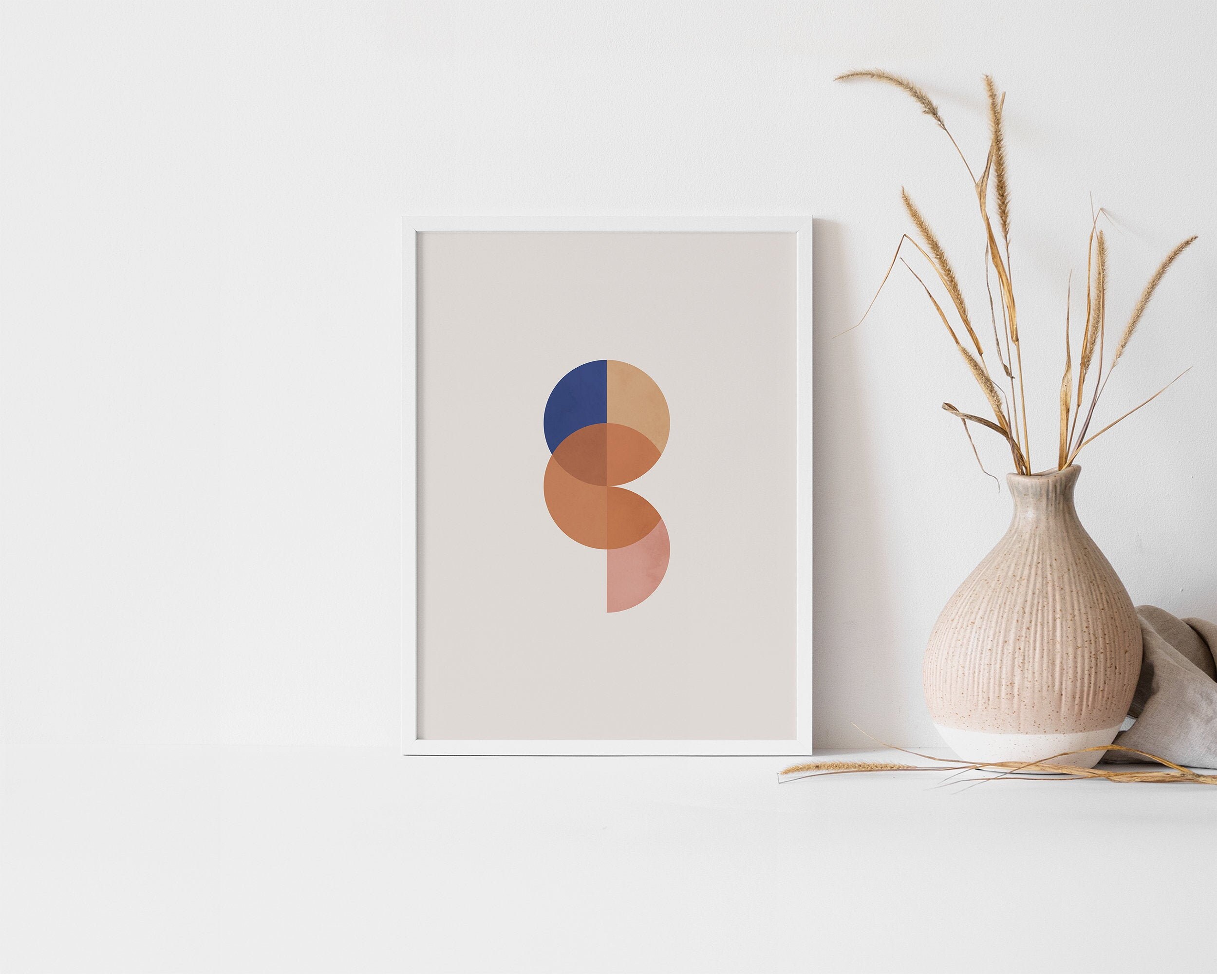 Neutral Semi Circles Printable Wall Art Blue Circle Etsy UK