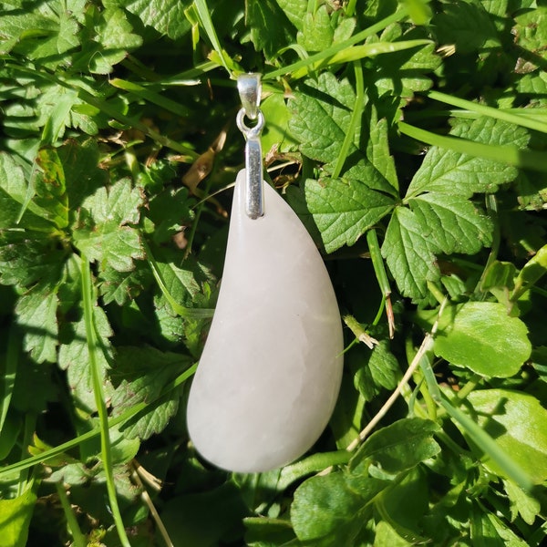 pendentif quartz rose et argent