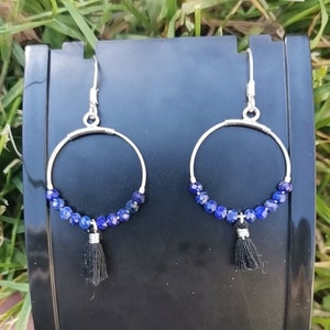 925 silver earrings and lapis lazuli image 1