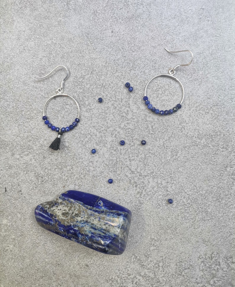 925 silver earrings and lapis lazuli image 3