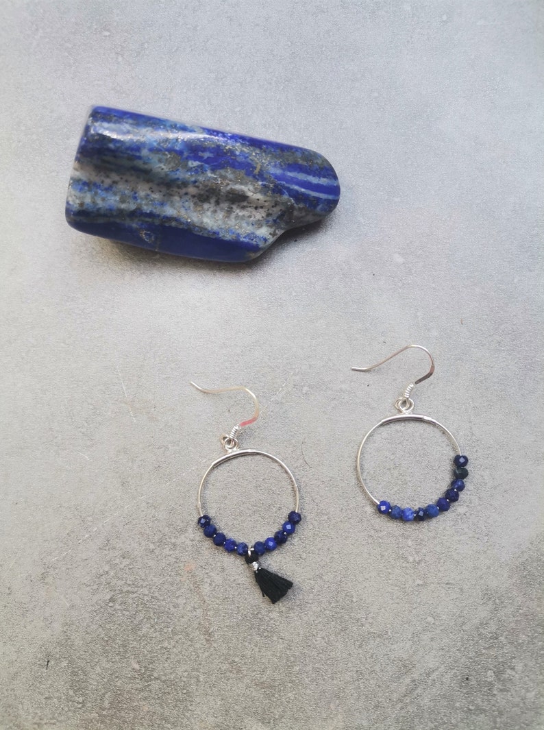 925 silver earrings and lapis lazuli image 2