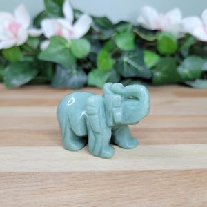 Green Aventurine Elephant Carving (2&quot;)