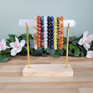 Selenite Wand Bracelet Holder / Crystal Bracelet Display & Charging Stand