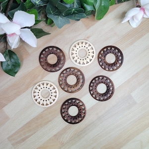 Circular Wood Flower Shape Sphere Stand / Laser Cut Flat Sphere Holder / Wooden Display Plate
