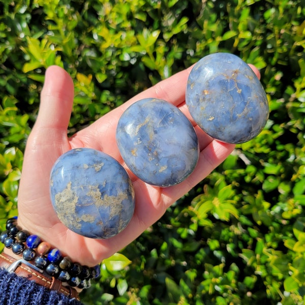 Blue Opal Palm Stone - YOUR CHOICE / High Grade Blue Opal / Polished Blue Opal Palm / Pocket Stone / Mini Palm / Natural Blue Opal