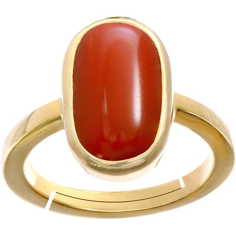 Astrology Purpose Natural Red Coral Munga Gemstone Ring For Women/'s and Men/'s