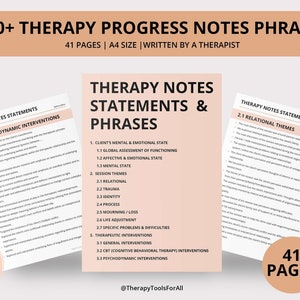 Therapy Progress Notes Cheat Sheet Phrases and Statements Counselor Tools Psychologist Psychotherapy Interventions CBT EMDR Resources