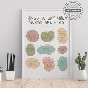 Worte der Unterstützung DIGITALE psychische Gesundheit Poster Therapie Bürodruck Schule Counsellor Corner