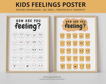 Feelings Poster Mood Chart Emotions Wheel Therapy Office Decor School Psychologist Kids Mental Health Poster Calm Corner Tracker Child Art