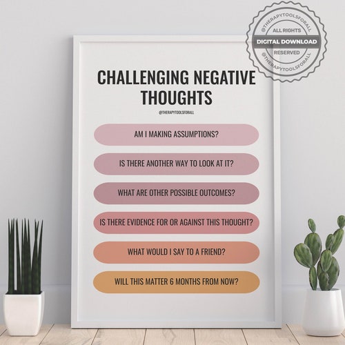 Cognitive Behavioural Therapy CBT Negative Thoughts Digital - Etsy