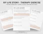 Life Story Narrative Therapy Printable Interactive Worksheet Journal Inserts Planner Notebook Self Help Mental Health Counseling Aid CBT DBT