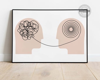 Therapy Talking Helps Therapist Office Art Psychology Wall Décor Counsellor Office Mental Health Support Print Psychotherapy Poster CBT DBT