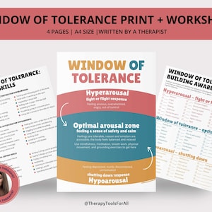 Fenster der Toleranz Arbeitsblatt, Emotionale Regulation, Nervensystem, Erregungszustände, Therapeut Büro Einrichtung, EMDR Werkzeuge, Traumatherapie, DBT