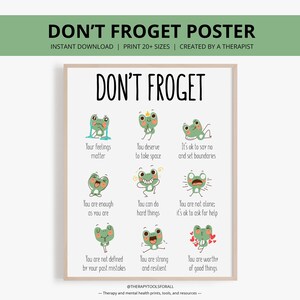 Don&#39;t Froget Mental Health Poster Therapy Office Decor Print Positive Affirmations Wellbeing School Counselor Corner Therapist Gift