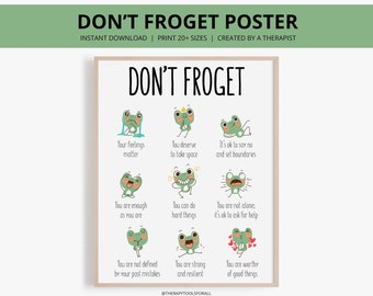 Don't Froget Mental Health Poster Therapy Office Decor Print Positive Affirmations Wellbeing School Counselor Corner Therapist Gift