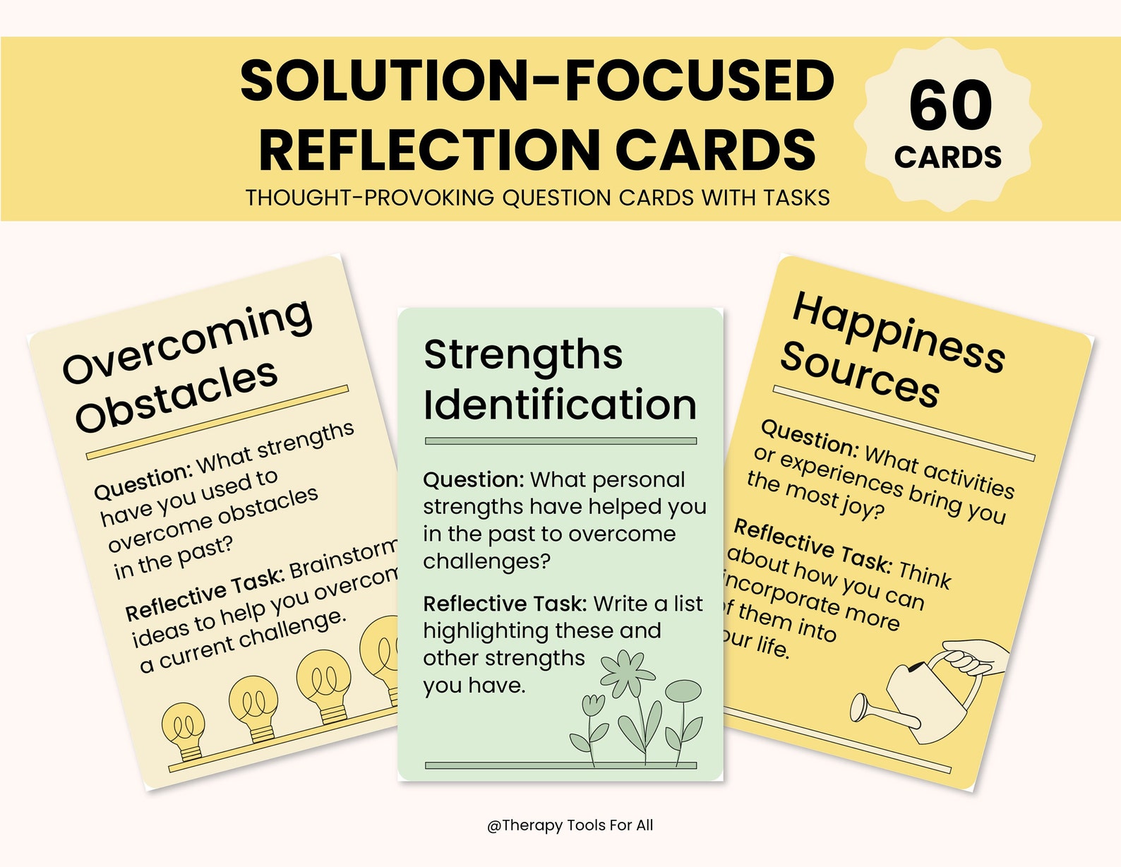 Solution Focused Therapy Question Cards, Positive Psychology ...