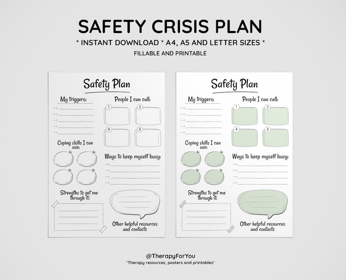 Printable Safety Crisis Plan Worksheet Therapy Aid School Etsy Espa a printable-safety-crisis-plan-worksheet-therapy-aid-school-etsy-espa-a