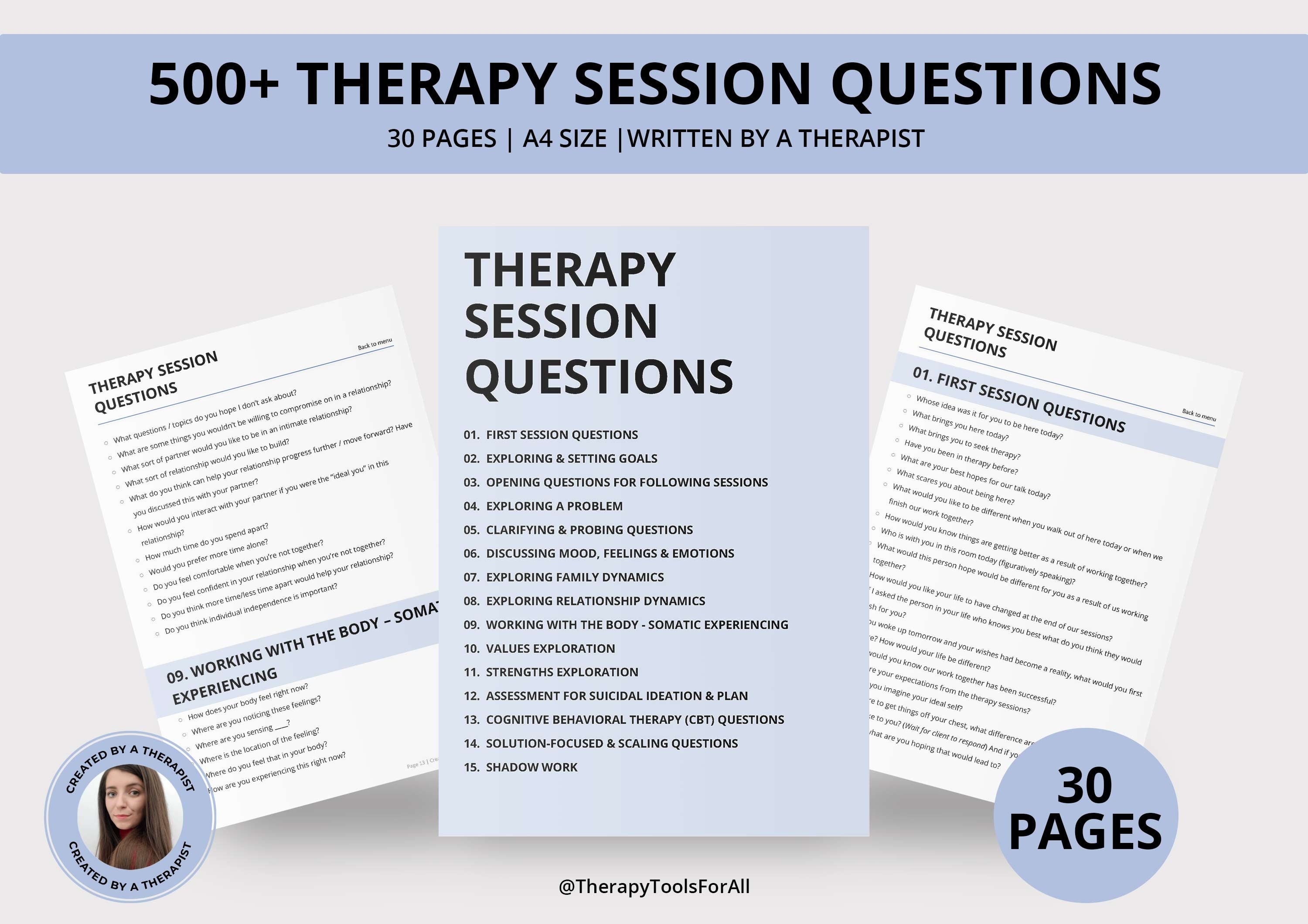 Therapy Process Questions Therapy Counseling Session Questions Interventions Therapist Tools CBT ...