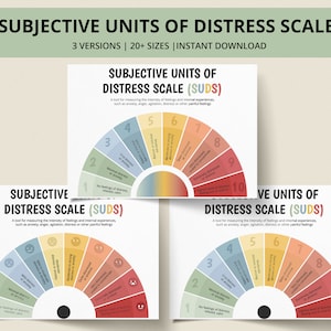 SUDS Subjective Units of Distress Scale Therapy Print Therapist Office Decor EMDR BPD Anxiety Relief Guidance Counselor Calm Corner dbt cbt