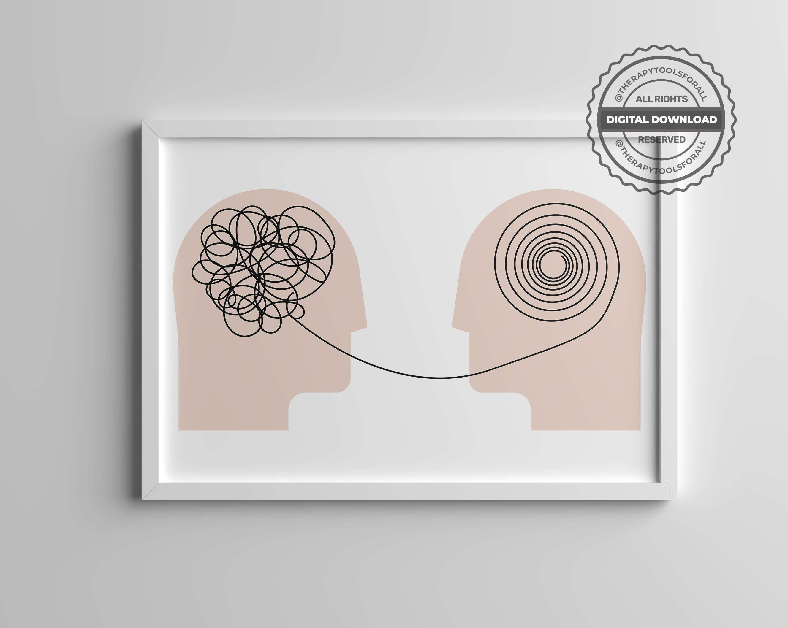 Therapy Talking Helps Therapist Office Art Psychology Wall Etsy