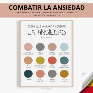 Spanish Anxiety Digital Print Therapy Counselor Office Art Mental Health Self-Care Poster Therapist Gift Self Help La Ansiedad Psychologist