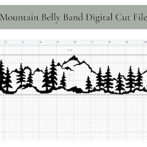 Mountain & Tree Belly Band - Digital Cut File