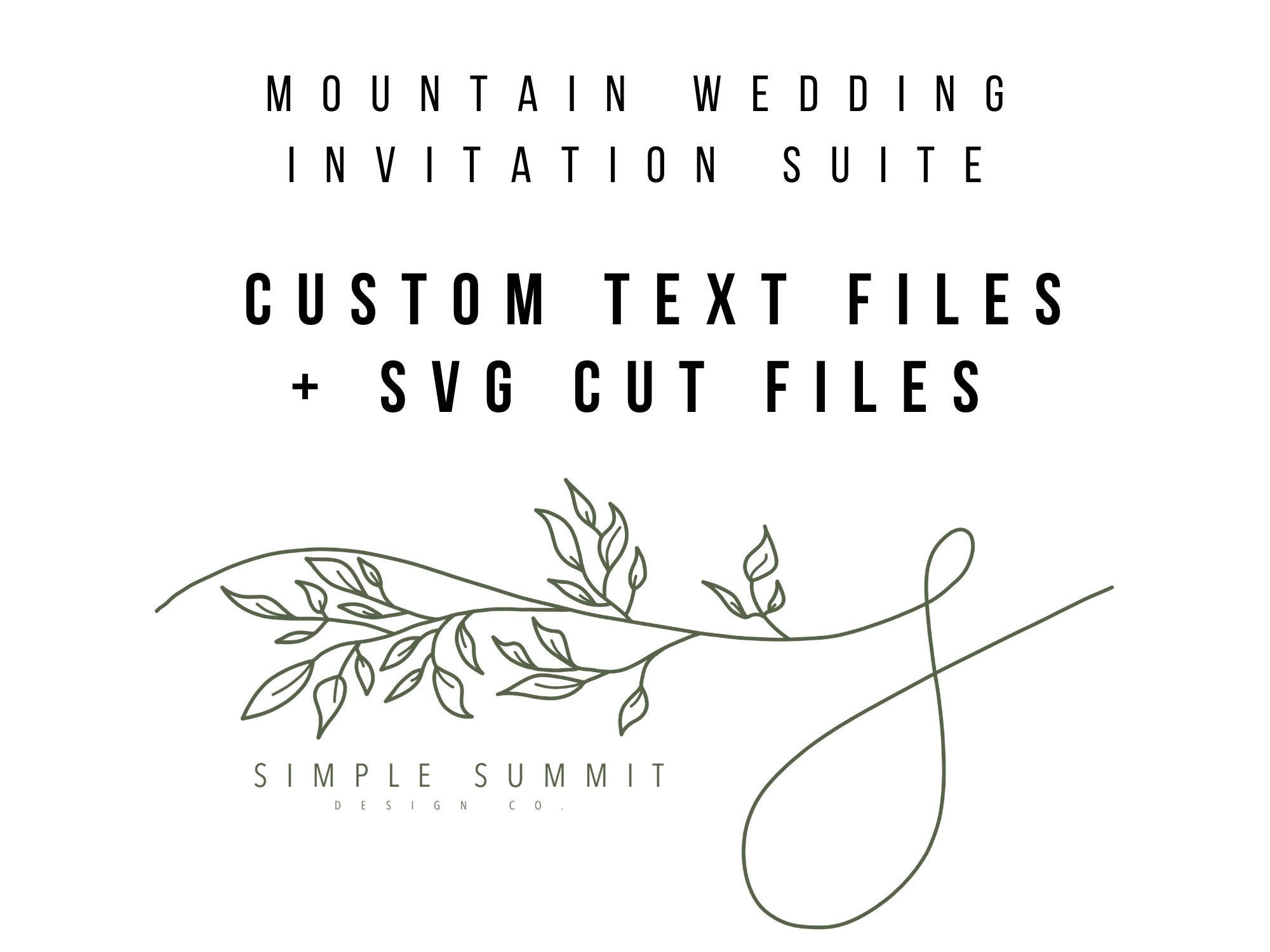 Download Custom Text Files Svg Template For Mountain Wedding Invitation Suite