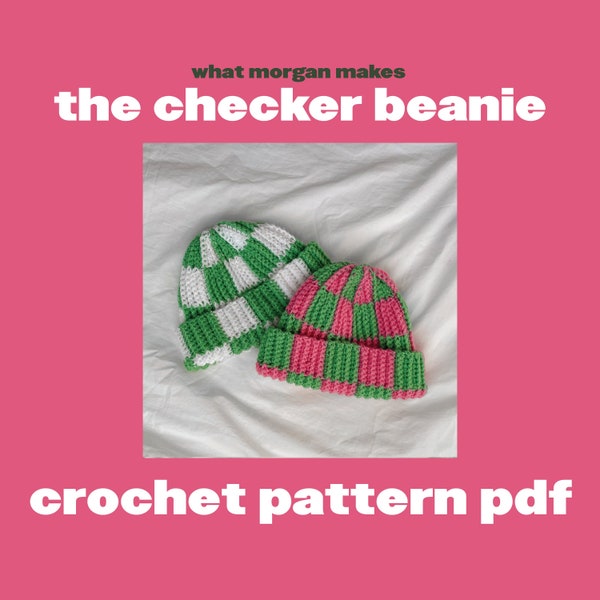 Crochet Hat Pattern - Crochet Beanie - The Checker Beanie