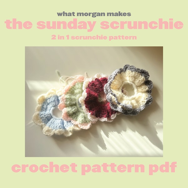 Sonntags Scrunchie Pattern ( 2 in 1 Scrunchie Häkelanleitung )