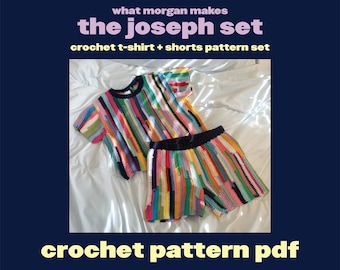 Conjunto de patrones Joseph / Paquete de patrones de camiseta y pantalones cortos de crochet