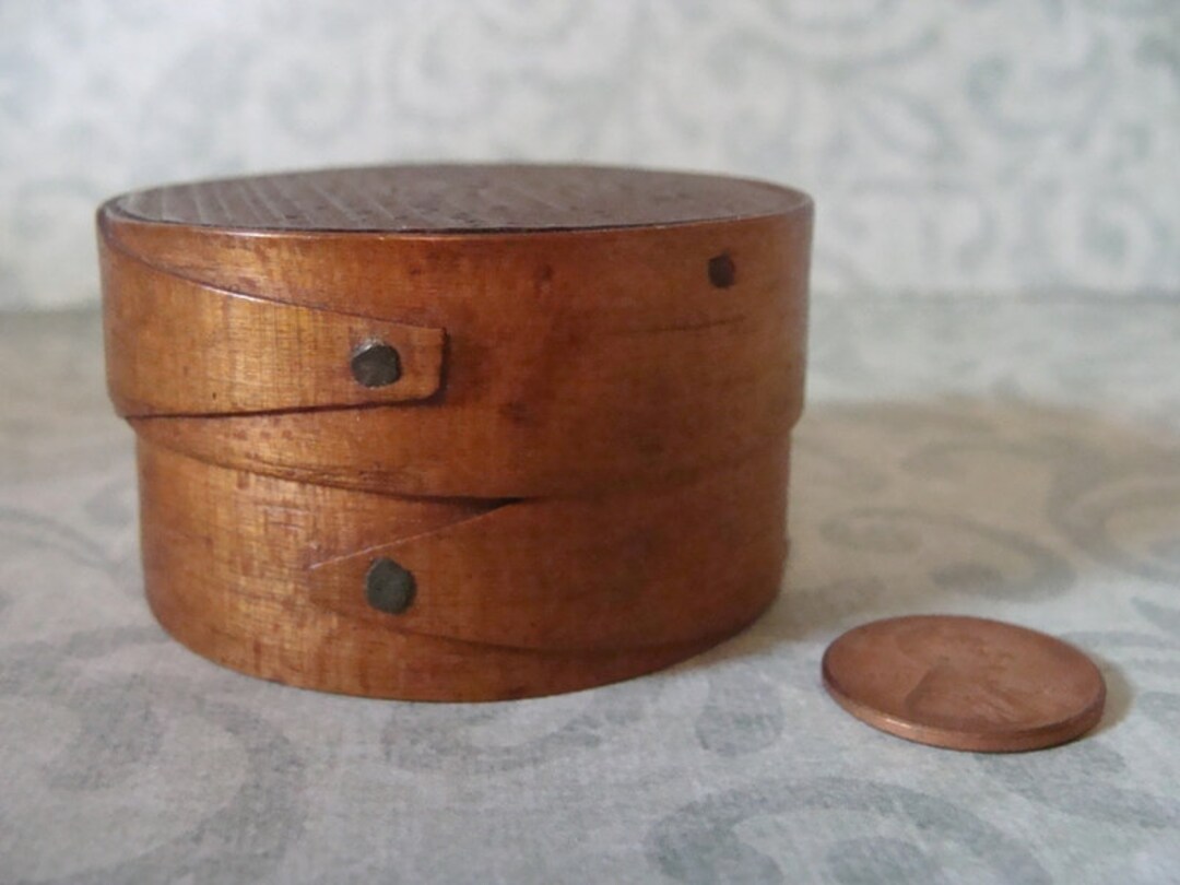 Miniature 2 Finger Shaker Box Americana Pin Prick Design All Etsy